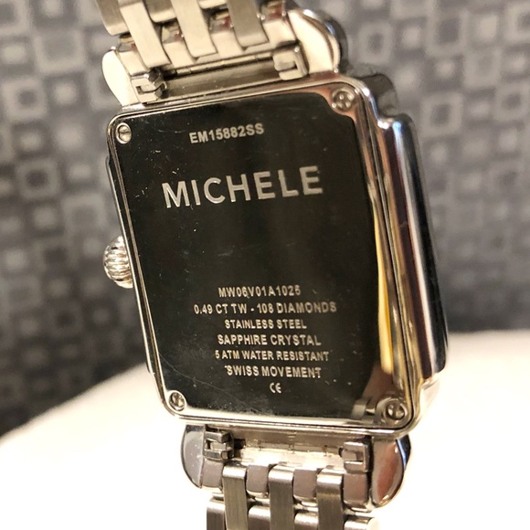 Michele 16mm Deco Diamond Watch
